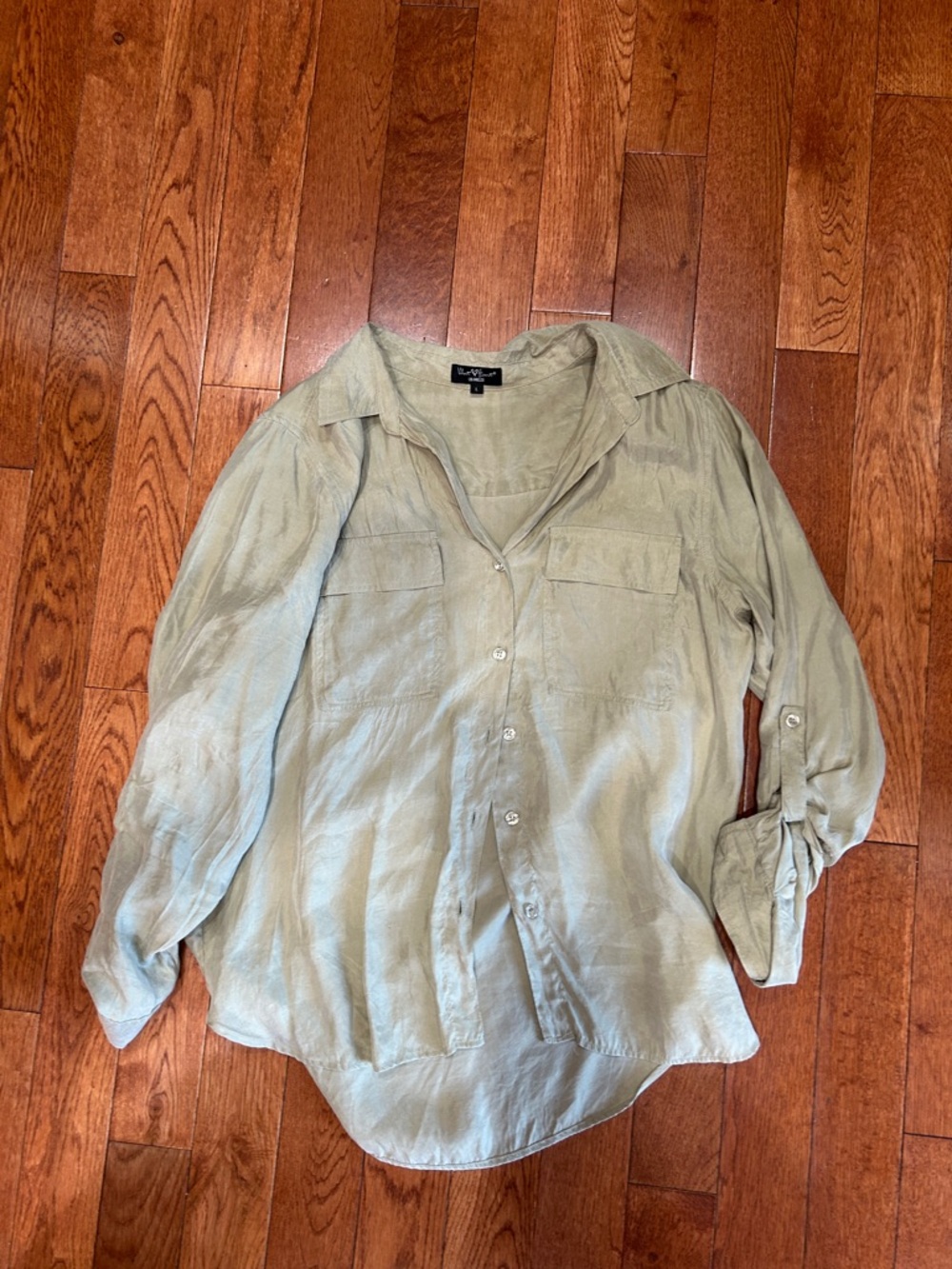 Velvet Heart Sage Green Lightweight Button-Up